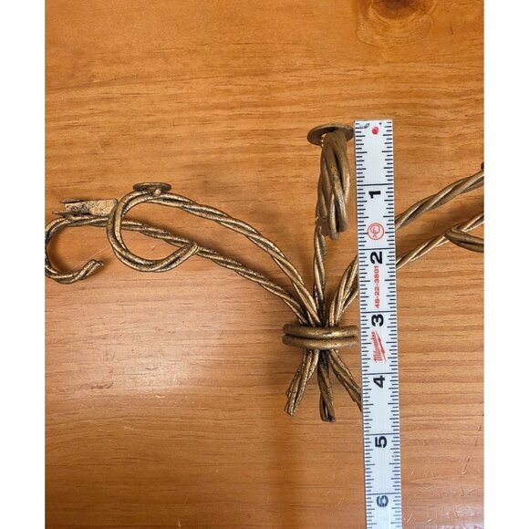 Gold-Toned Twisted Metal Wall Hooks & Shelf Set With Bow Design - Picture 8 of 8